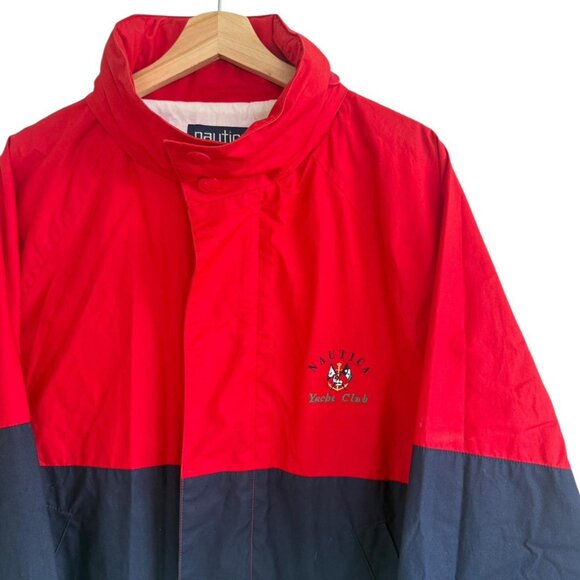 NAUTICA RED BLUE WINDBREAKER JACKET OUTDOOR WOMENS SIZE LARGE - Picture 4 of 8